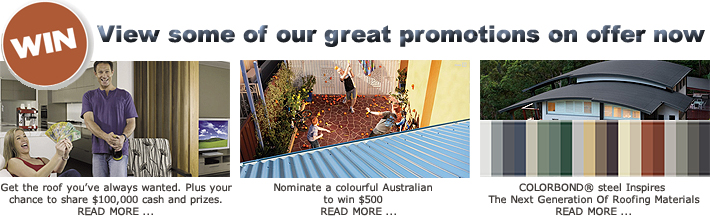 Promotions Banner colorbond home page