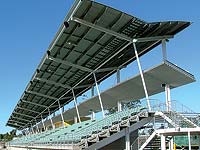 Sheets of roofing more than 100 metres long have helped to create an iconic new grandstand building for the athletics track at Blacktown Olympic Park in Sydney&rsquo;s west.