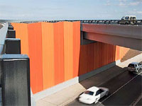 Melbourne's newest bypass uses 65,000 lineal metres of deeply ribbed steel noise wall, approximatly 800 tonnes of GALVASBOND® Steel in 2.4mm and 1.55mm thickness.