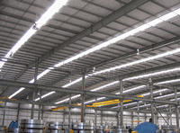 This manufacturing facility at Emu Plans uses roofing and walling specially rollformed from COLORBOND® steel in thickness 0.6mm BMT. Roofing profile is LYSAGHT KLIP-LOK 700 HI-STRENGTH®.