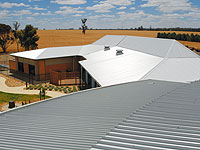 Tapered sheets of LYSAGHT LONGLINE 305&reg;, used at Rural Northwest Health facility Victoria.