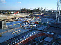 Formworkers prepare basement levels with LYSAGHT BONDEK&reg; structural steel decking for the new ResMed building in Sydney.