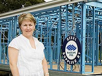 Newcastle Steel Frames and Trusses owner Sally Robertson is fabricating framing systems made from TRUECORE® steel for 250 transportable homes for a retirement village