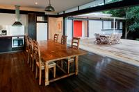 This house at Foxground, NSW is clad in walling made from galvanised steel in LYSAGHT CUSTOM ORB® profile.  Internal cladding is made from LYSAGHT MINI ORB®