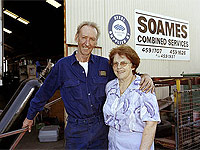 George and Ann Soames from Soames Combined Services who manufactured and installed the unique four level lift for the two kilometre long Busselton Jetty Underwater Observatory in south western Western Australia.
