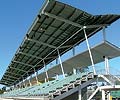 Sheets of roofing more than 100 metres long have helped to create an iconic new grandstand building for the athletics track at Blacktown Olympic Park in Sydney&rsquo;s west.