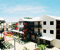 LYSAGHT CUSTOM ORB&reg; profile in the COLORBOND&reg; steel colour Surfmist&reg; was used to clad the walls and roof of this development in the Chinatown precinct of Broome, Western Australia.