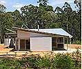External cladding on the bush retreat features LYSAGHT MINI ORB&reg; profile in ZINCALUME&reg; steel. Steel wall framing and roof trusses are also used.
