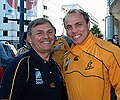Horan Steel's Adrian Weller meets Wallaby Phil Waugh. Adrian was one of three to win a grand prize in the XLERPLATE® steel 'Backing The Aussie Spirit'