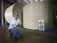 Bundaberg Tank Makers owner Kevin Beveridge uses AQUAPLATE® steel to build rainwater tanks