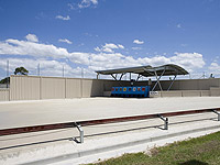 LYSAGHT SMARTASCREEN® fencing made from COLORBOND® steel used at Birmingham Gardens greyhound racing facility.