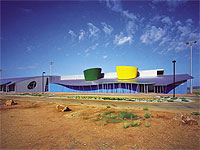 Learmonth International Airport in the desert of north-west Australia - featuring COLORBOND® Metallic steel for both roof and walls.
