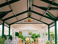 The Sunscaper system can span up to 7.5 metres and features durable, low maintenance COLORBOND® steel in a corrugated roofing profile on the exterior of the pergolas with the option of COLORBOND® steel panels on the interior.
