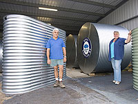 Owners Tony and Michelle Kounnas say Cessnock Tank Works, a member of the STEEL BY™ Brand Partnership Program, is growing rapidly, manufacturing around 60 round and slim tanks a month.