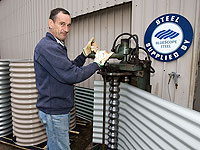 Peter Dixon, a member of the STEEL BY™ Brand Partnership Program, manufactures rainwater tanks with capacities ranging from 360 to 9,000 litres.