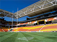 Suncorp Stadium Queensland uses roofing made from LYSAGHT KLIP-LOK 700 HI-STRENGTH&reg;, the underside of the roof is made from perforated LYSAGHT CUSTOM ORB&reg; for acoustic insulation.