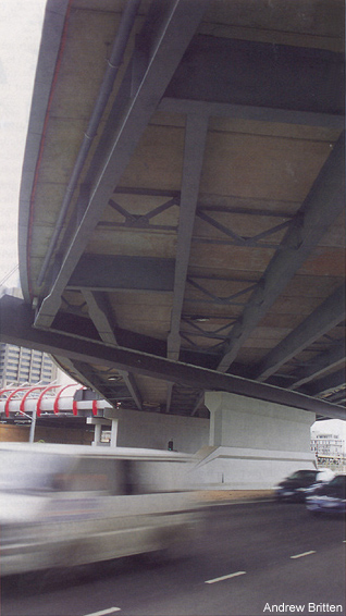 Pedestrian bridge providing a link from Melbourne CBD to the Docklands precinct.