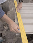 Measure the amount to be cut and mark the sheet