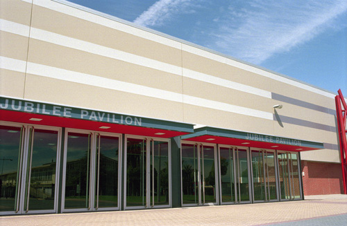 The Jubilee Pavilion at the Royal Adelaide Showground with architectural panels made from COLORBOND® steel  and COLORBOND® Metallic steel.