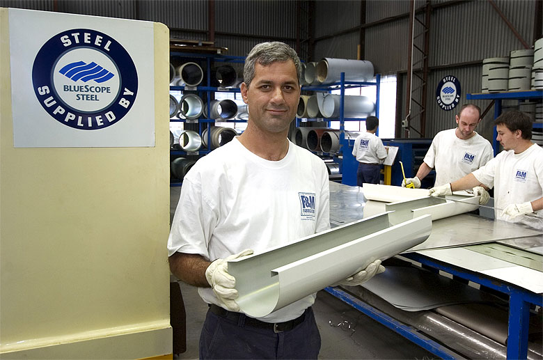 F & M Fabricators owner Fanos Tanos, whose company makes flashing for commercial projects using COLORBOND® steel and ZINCALUME® steel