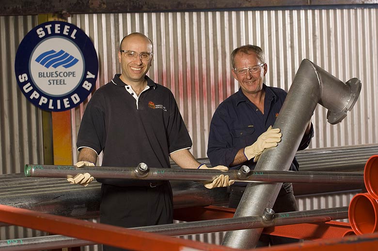 Fire Fabrication Services Directors Mike Iacovino (left) and Steve Macdonald. Fire Fabrication Services are members of the STEEL BY™ Brand Partnership Program