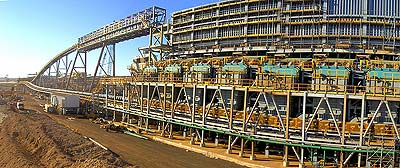 Construction of the iron ore screening plant at Dampier involved over 4,000 tonnes of 250 Grade XLERPLATE&reg; steel and rolled steel sections