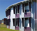 Stage II of the Dubbo Campus of Charles Sturt University which used roof and wall cladding in LYSAGHT SPANDEK®, LYSAGHT CUSTOM ORB®, LYSAGHT MINI ORB® and tapered sheets of LYSAGHT LONGLINE 305®.
