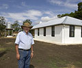 Ian Kiernan and the restored Westham Farmhouse, Bathurst, New South Wales