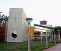 The new Kerang library uses walling made from COLORBOND&reg; steel  in colours including Manor Red&trade;, Headland&reg; and Paperbark&reg;.