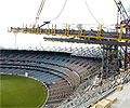 The new roof for the Northern Stand of the Melbourne Cricket Ground is a cable net structural system which uses 4,500 tonnes of structural steel supplied by BlueScope Steel.