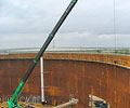 The Minchinbury reservoir design incorporates six strakes which vary from 3000mm in height at the base to 2240mm at the top.  Thickness of the XLERPLATE? steel plates reduces in steps from 32mm on the bottom strake to 8mm at the top of the reservoir.