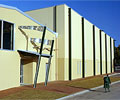 Sports and swimming centre at Westminster School at Marion, South Australia, is a steel portal frame building and features architectural panels made from COLORBOND&reg; steel for its external walls.