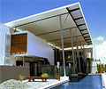 Sunshine Coast home with skillion roof made from COLORBOND&reg; steel in the colour Surfmist&reg;.