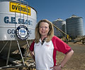 Lyn Comer of G.E. Silos, a member of the STEEL BY™ Brand Partnership Program, manufactures grain and pellet silos for farmers from ZINCALUME® steel