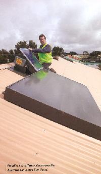 The Sun Lizard solar heater and cooler