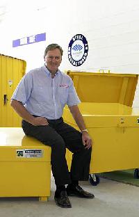 Store Safe's Grant Breeze with some of his company's original safe storage containers