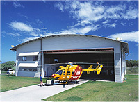 Wollongong Westpac Life Saver Rescue Helicopter service - materials used included LYSAGHT CUSTOM ORB&reg; and
LYSAGHT WALLCLAD&reg;