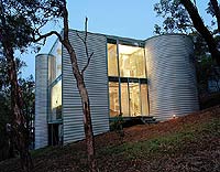 Adelaide Architect Peter Risbey's home. Cylinders made from ZINCALUME® steel resemble water tanks.