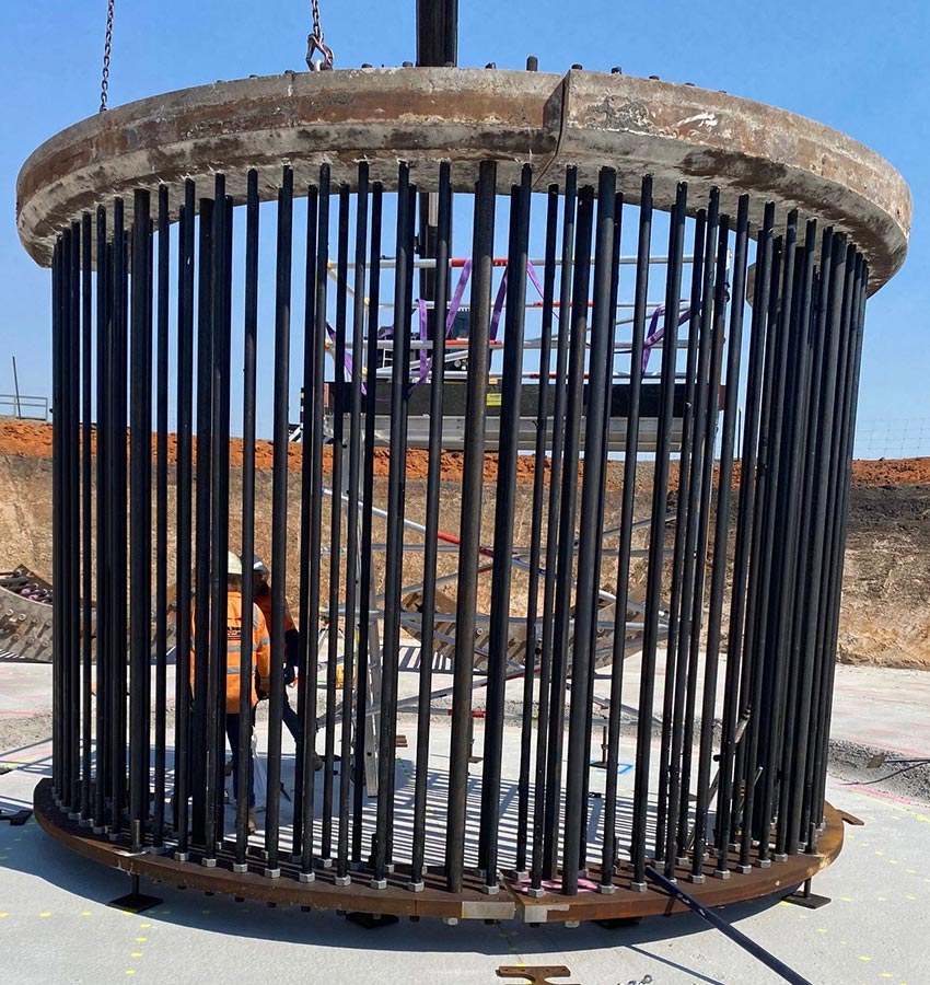 Anchor cage at Murra Warra Wind Farm Victoria